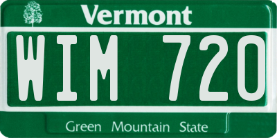 VT license plate WIM720