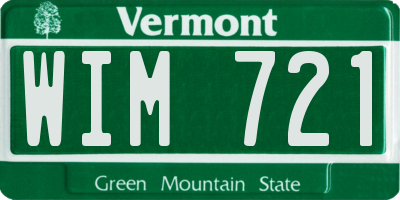 VT license plate WIM721