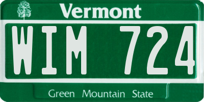 VT license plate WIM724