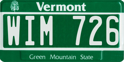 VT license plate WIM726