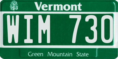 VT license plate WIM730