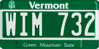 VT license plate WIM732