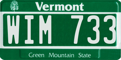 VT license plate WIM733