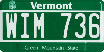 VT license plate WIM736