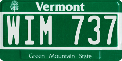 VT license plate WIM737