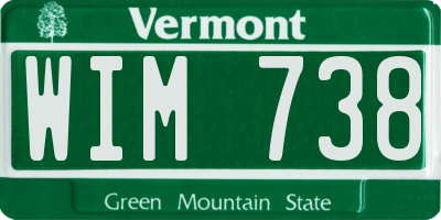 VT license plate WIM738