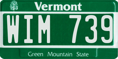 VT license plate WIM739