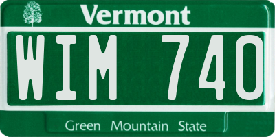 VT license plate WIM740