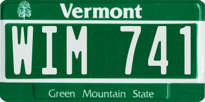 VT license plate WIM741