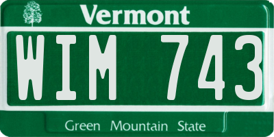 VT license plate WIM743
