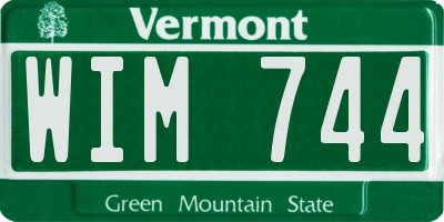 VT license plate WIM744