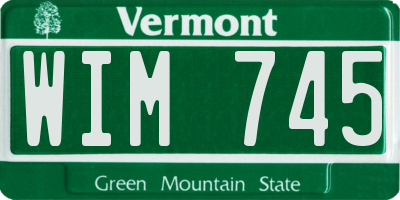 VT license plate WIM745