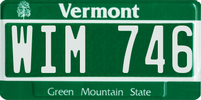 VT license plate WIM746