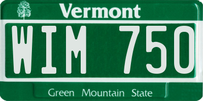 VT license plate WIM750