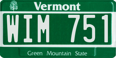 VT license plate WIM751