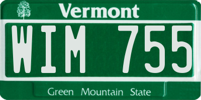 VT license plate WIM755