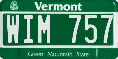 VT license plate WIM757
