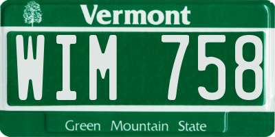 VT license plate WIM758