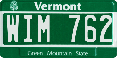 VT license plate WIM762