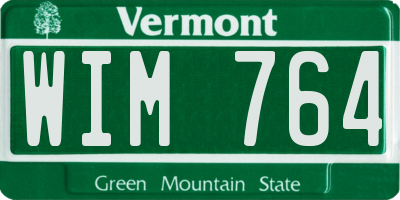 VT license plate WIM764