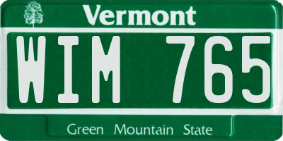 VT license plate WIM765
