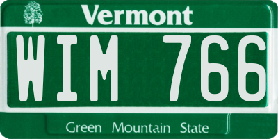 VT license plate WIM766