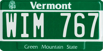 VT license plate WIM767