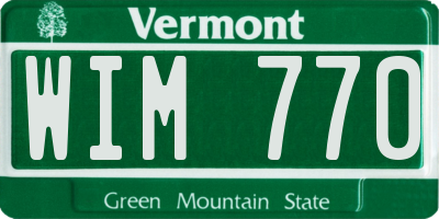 VT license plate WIM770