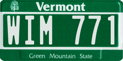 VT license plate WIM771