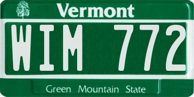 VT license plate WIM772