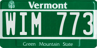 VT license plate WIM773