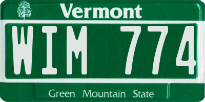 VT license plate WIM774