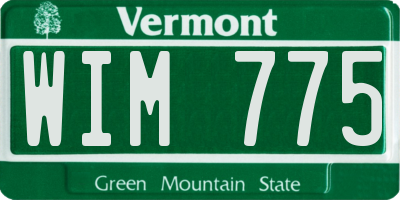 VT license plate WIM775