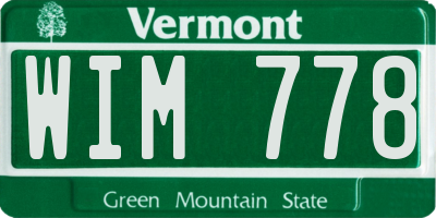 VT license plate WIM778