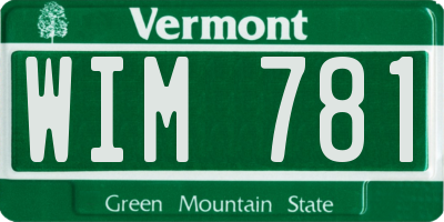 VT license plate WIM781
