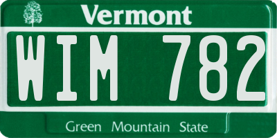 VT license plate WIM782