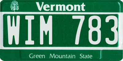 VT license plate WIM783