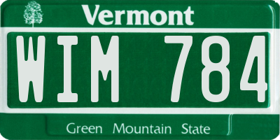 VT license plate WIM784