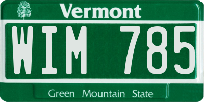 VT license plate WIM785