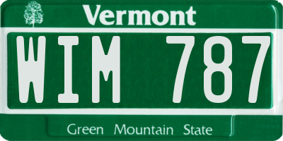VT license plate WIM787