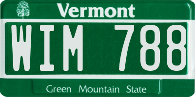 VT license plate WIM788