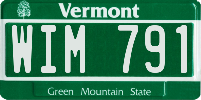 VT license plate WIM791