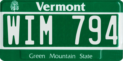 VT license plate WIM794