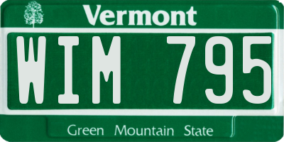 VT license plate WIM795