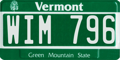 VT license plate WIM796