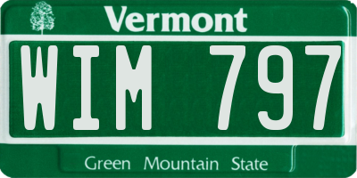 VT license plate WIM797