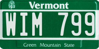 VT license plate WIM799