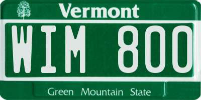 VT license plate WIM800