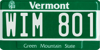 VT license plate WIM801