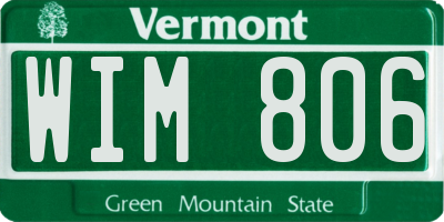 VT license plate WIM806